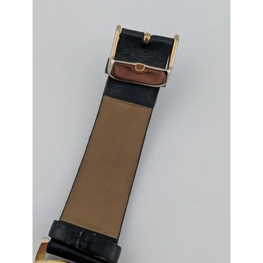 Charming‎ Charlie Watch Women Floral Dial Black Faux Leather Band- New Battery